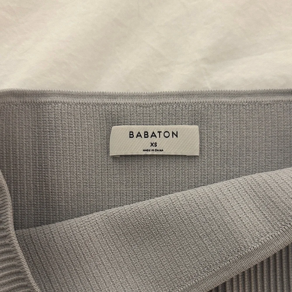 Babaton Light Gray Ribbed Knit Top - Picture 2 of 2